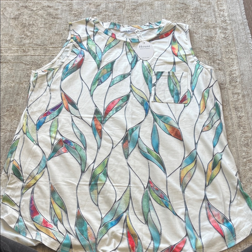 Havana Multicolor Leaf Print Tank Top